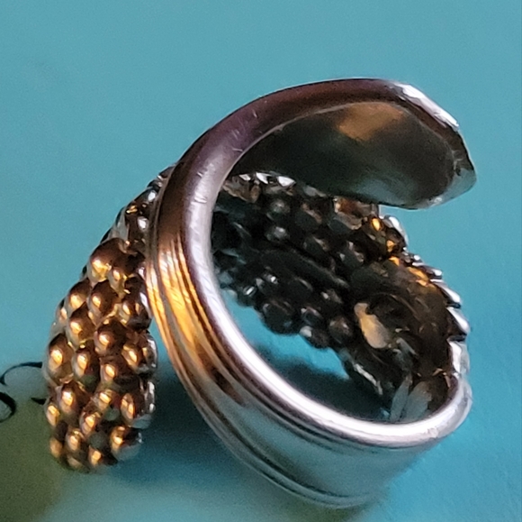 1890 Tiffany & Company Blackberry Spoon Ring in Sterling Silver # 87 Size 6.5-7 - Picture 9 of 13